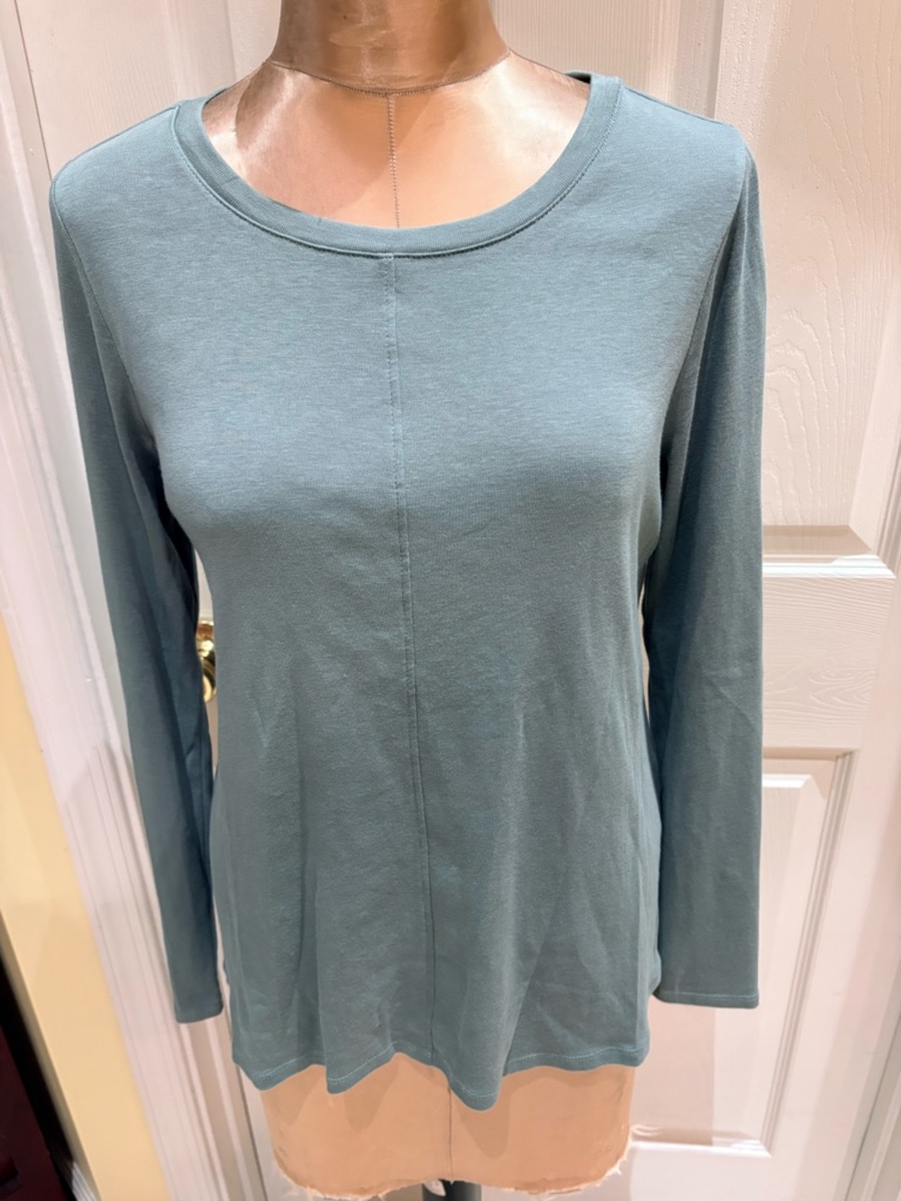 J. Jill Long-Sleeve Crewneck Top in Dusty Teal - Picture 6 of 9